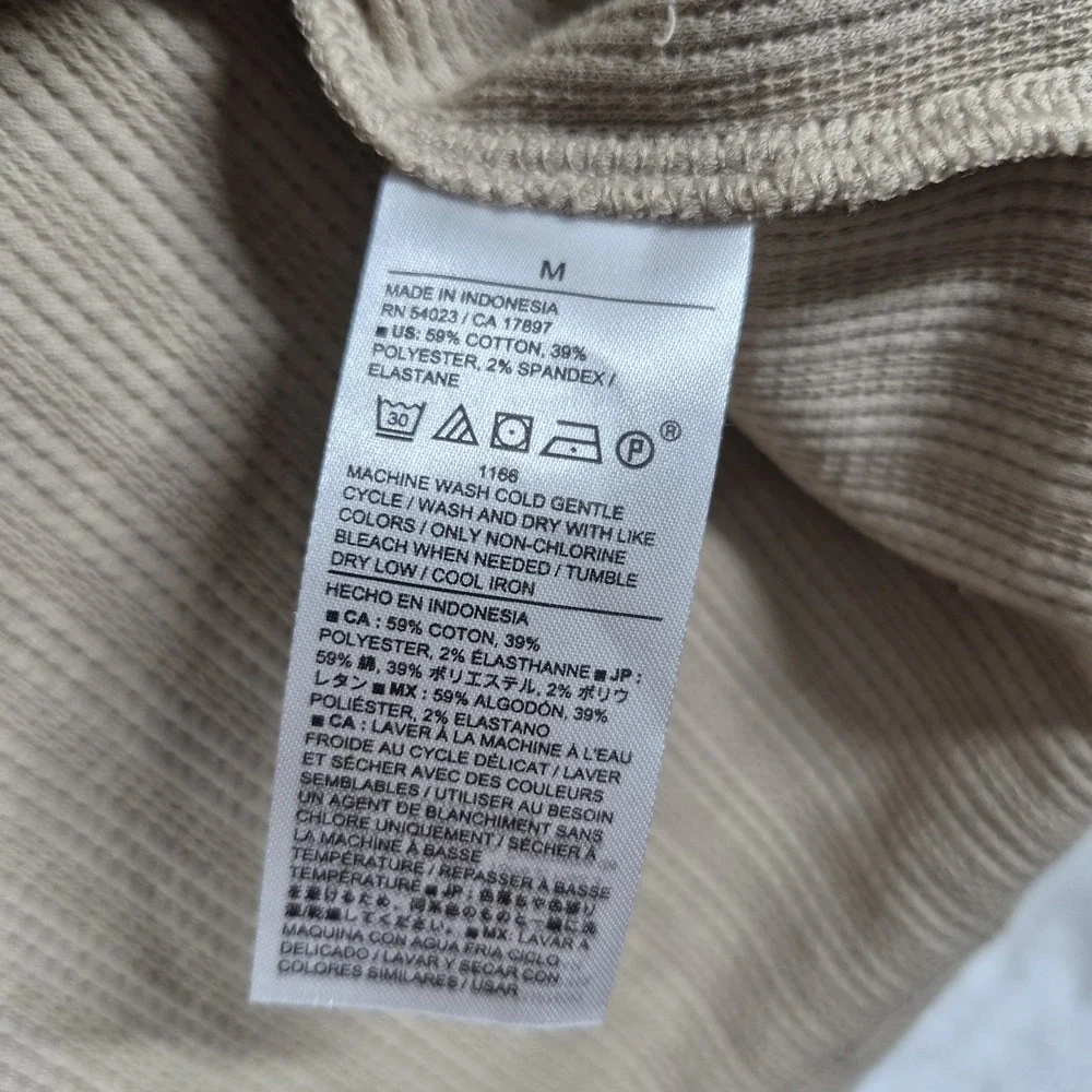 Banana Republic Polo Shirt Men's Medium Beige Camp Collar Short Sleeve NWT